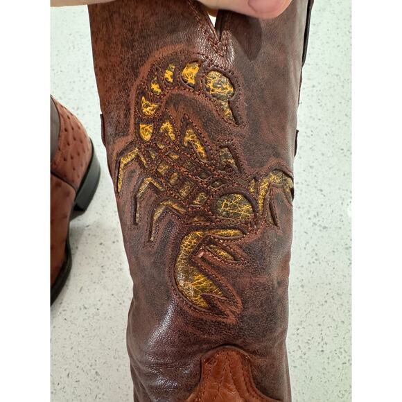 El Alacran De Durango Scorpion Boots Ostrich Men’s Mex Size 25 US Size 7 main image 6